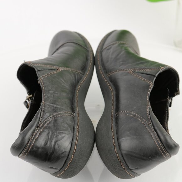 Clarks Womens Un Loop Loafer Shoe Size 9 Black Leather Flat Zip Climate Cooled - Picture 6 of 11